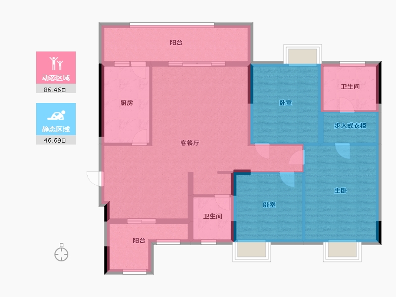 四川省-绵阳市-金域上庭-120.00-户型库-动静分区