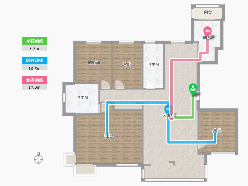 辽宁省-大连市-幸福E家四期-140.30-户型库-动静线