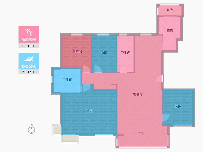 辽宁省-大连市-幸福E家四期-140.30-户型库-动静分区