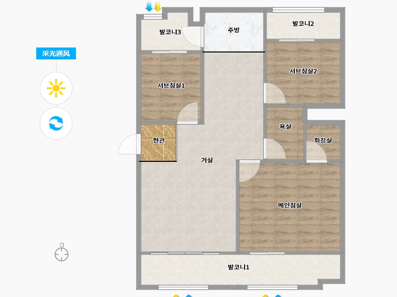 서울특별시-강서구-대림-92.67-户型库-采光通风