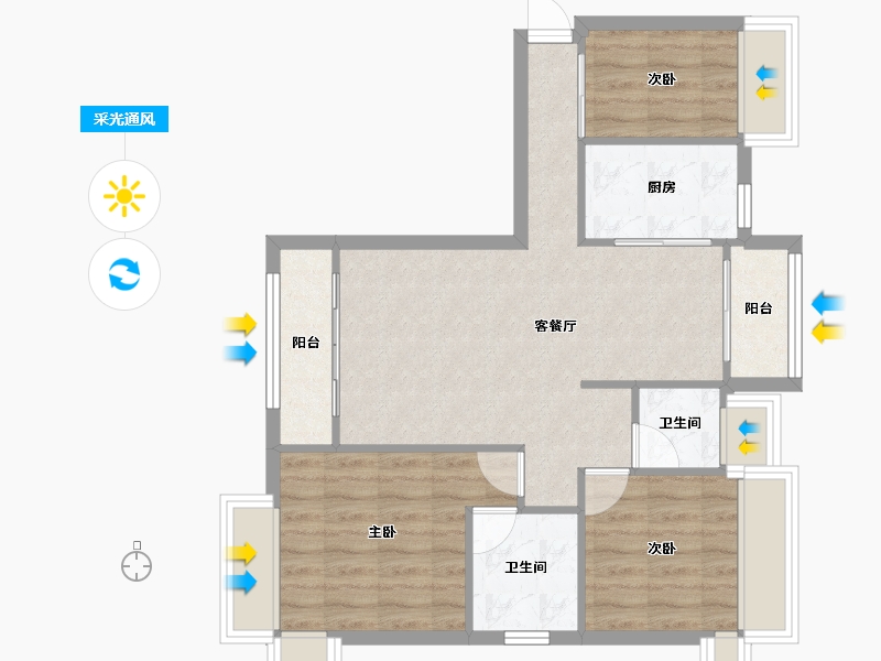 广东省-中山市-中山华发观山水花园-94.20-户型库-采光通风