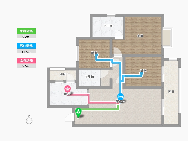 云南省-昆明市-龙湖天璞-93.56-户型库-动静线