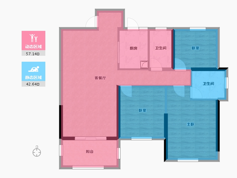 广东省-湛江市-南滨花园-86.00-户型库-动静分区