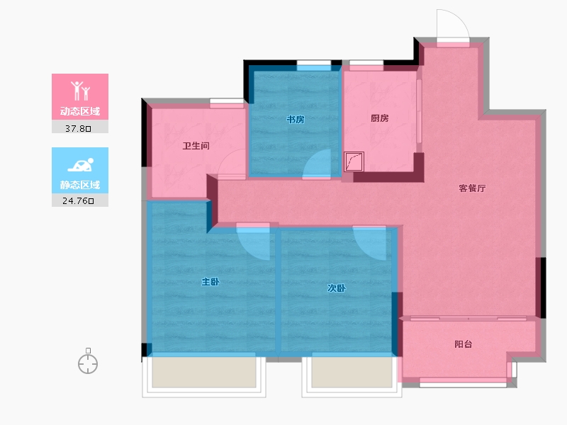 浙江省-嘉兴市-北辰一品-66.75-户型库-动静分区