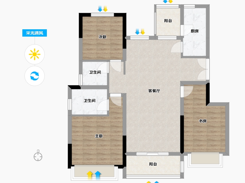 四川省-成都市-电建长运东安-98.00-户型库-采光通风