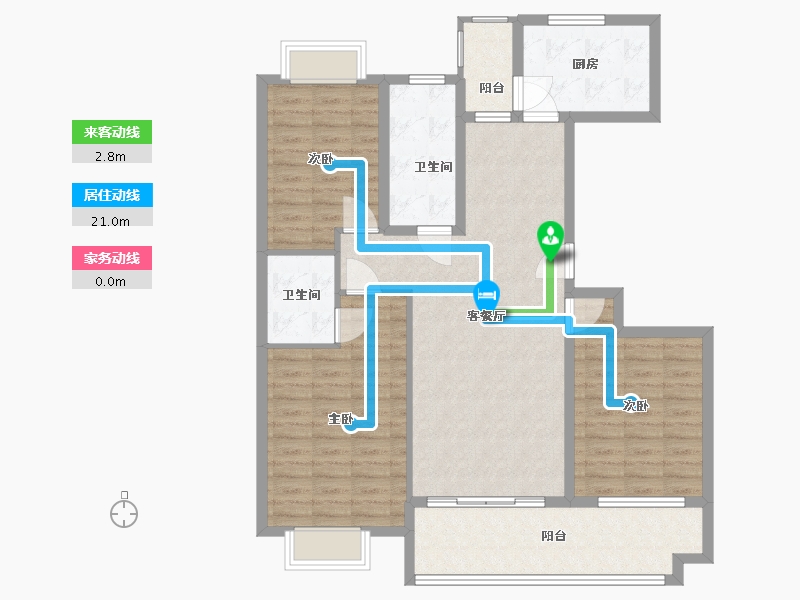 山东省-济宁市-南池御都花园-111.00-户型库-动静线