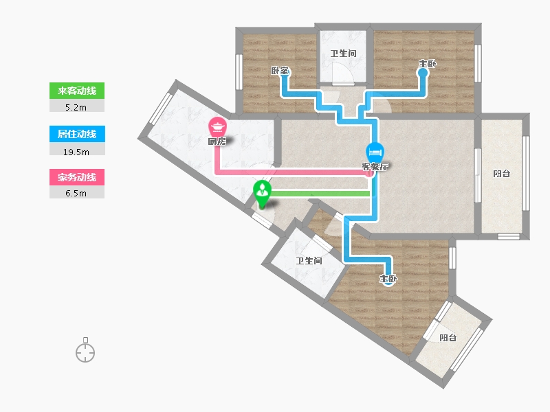 北京-北京市-龙泽苑-东区-108.56-户型库-动静线