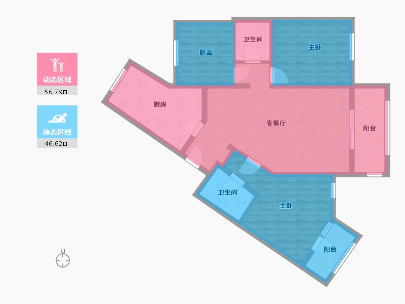 北京-北京市-龙泽苑-东区-108.56-户型库-动静分区