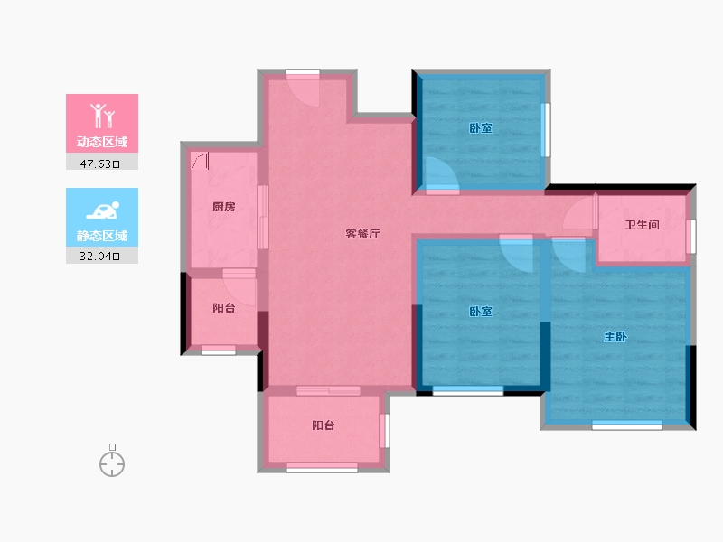 重庆-重庆市-师大桐栖学府-72.00-户型库-动静分区