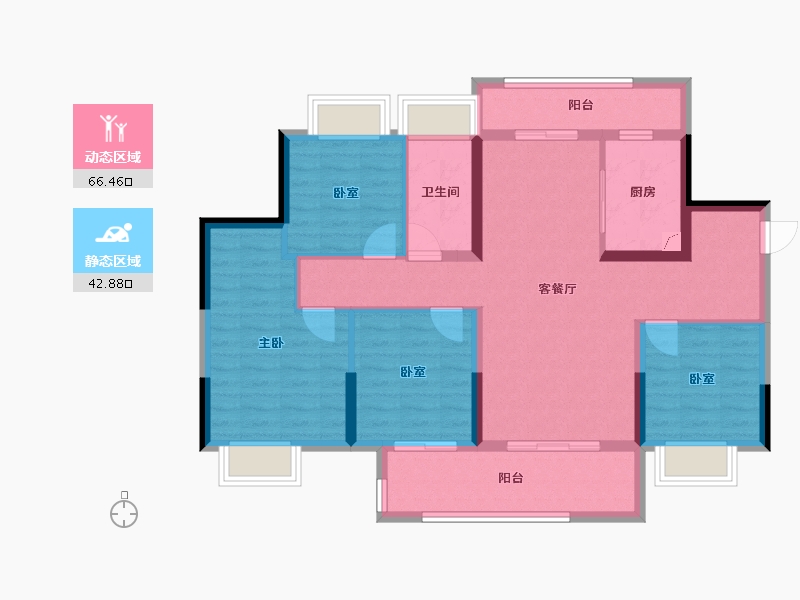 广东省-汕头市-金科·博翠府-110.00-户型库-动静分区