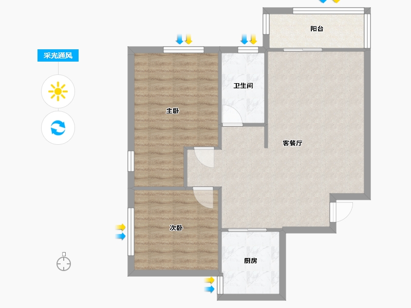 河南省-郑州市-金印阳光城-77.70-户型库-采光通风