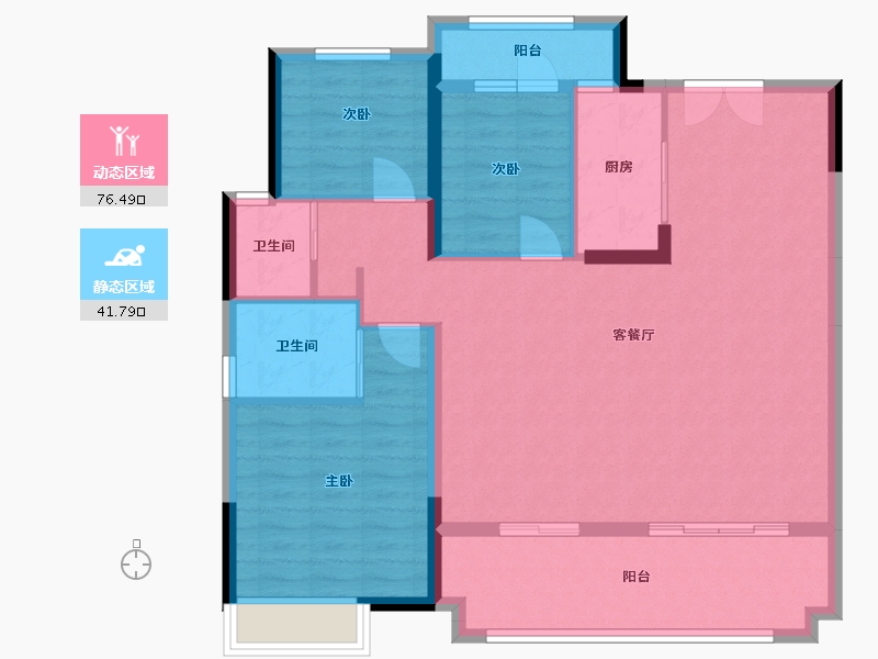 安徽省-六安市-万兴滨江府-108.00-户型库-动静分区