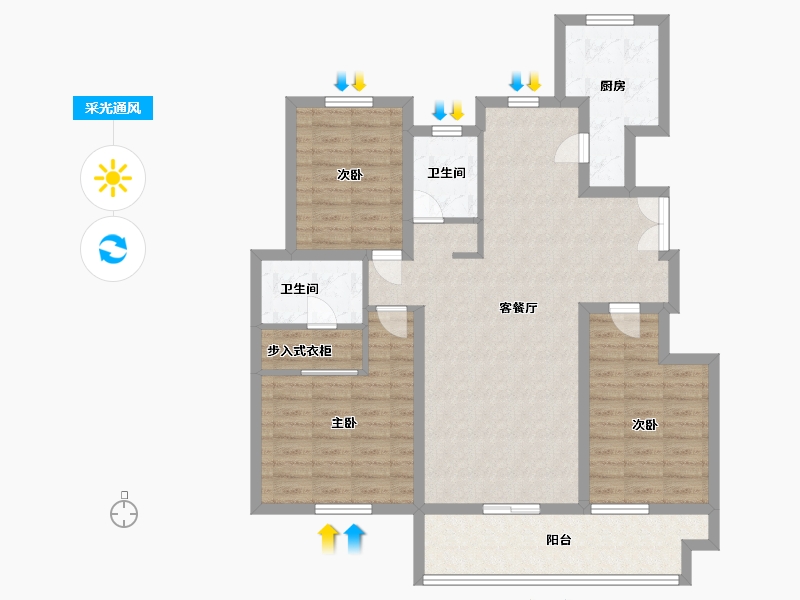 山东省-德州市-力高雍泉府-102.00-户型库-采光通风