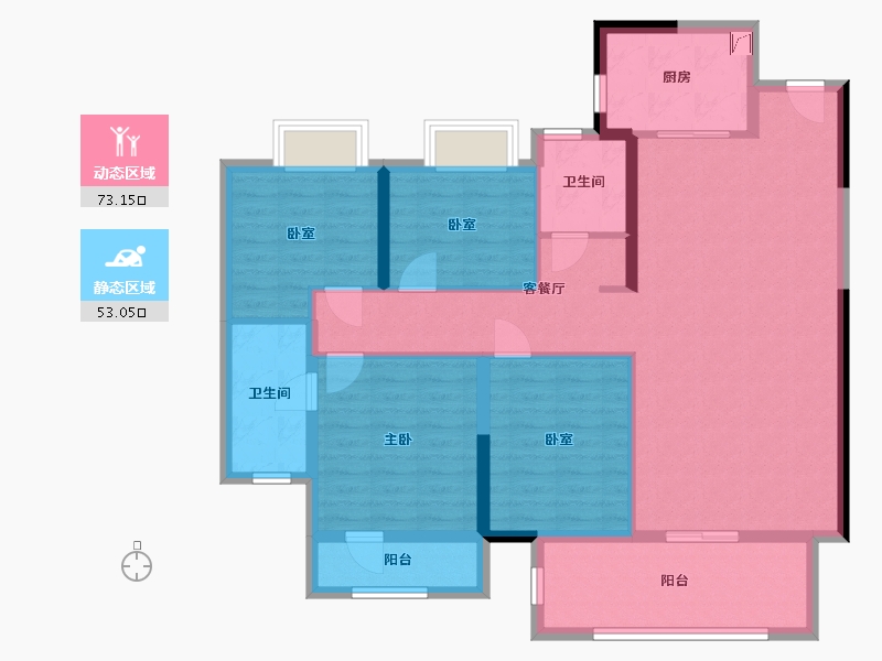 福建省-泉州市-中南漫悦湾-113.00-户型库-动静分区