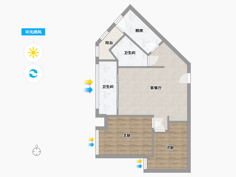 四川省-成都市-锦云阁-58.10-户型库-采光通风