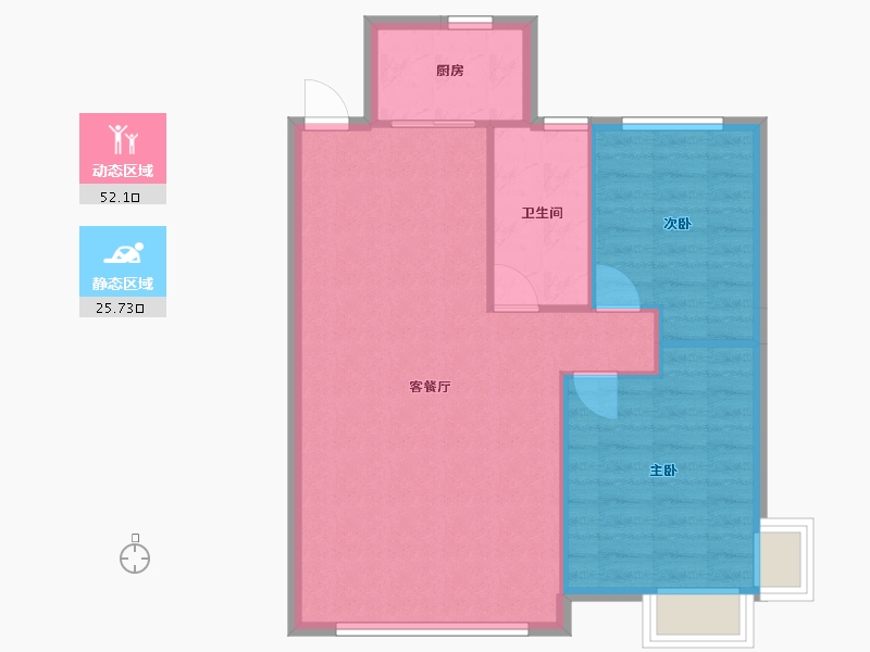 辽宁省-盘锦市-中天华府-80.00-户型库-动静分区