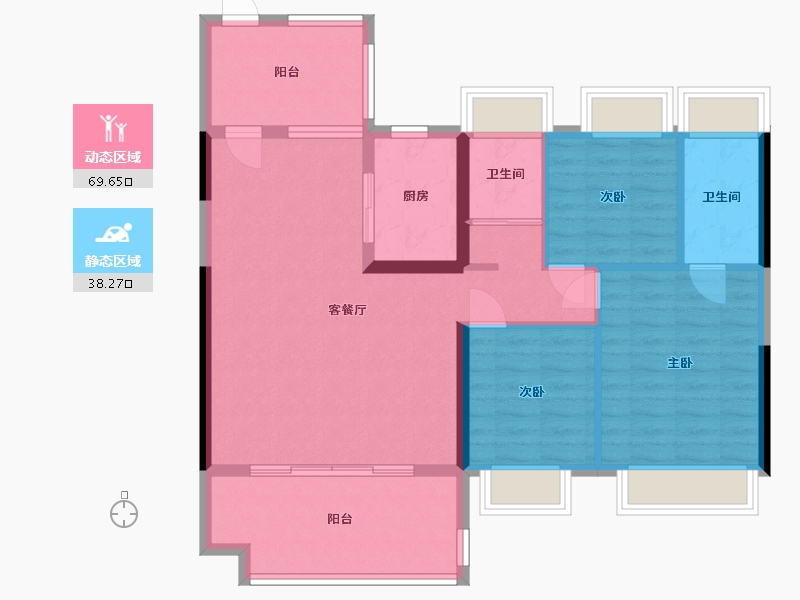 湖北省-荆门市-星湖湾-103.00-户型库-动静分区