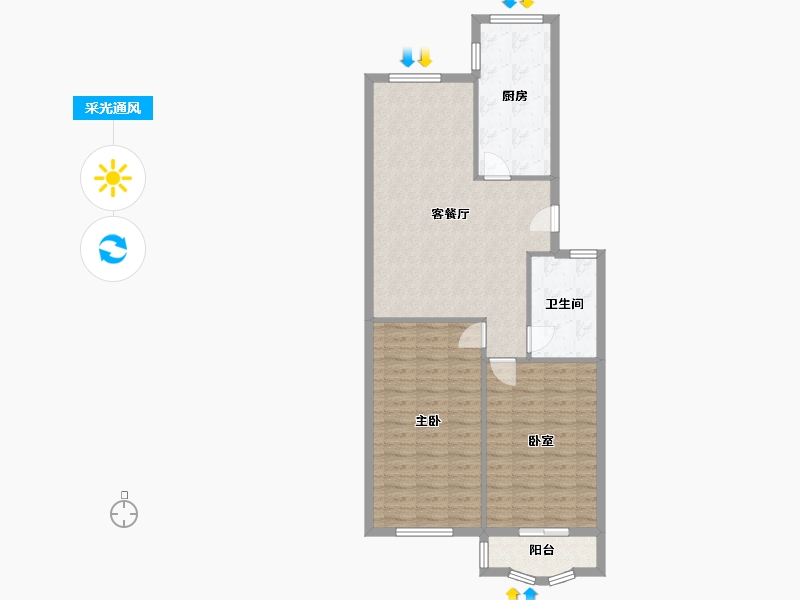 山东省-青岛市-丽海馨苑-95.00-户型库-采光通风