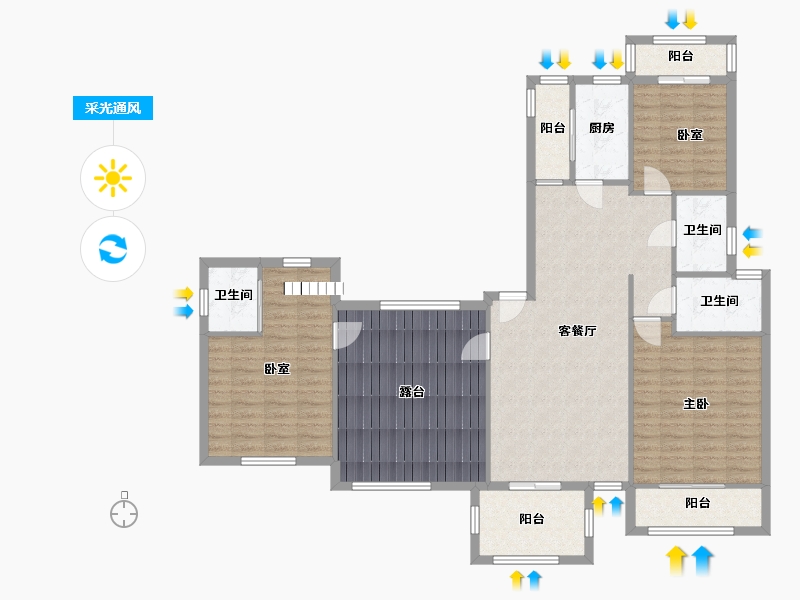 江西省-南昌市-香溢花城-113.00-户型库-采光通风