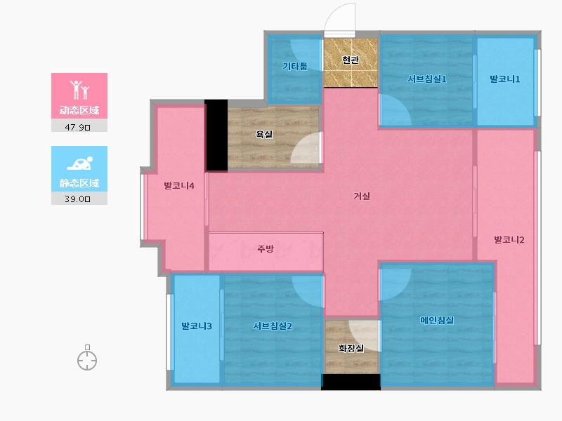 서울특별시-강남구-개나리푸르지오-89.19-户型库-动静分区