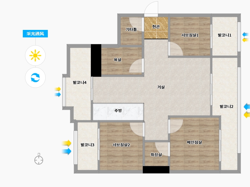 서울특별시-강남구-개나리푸르지오-89.19-户型库-采光通风