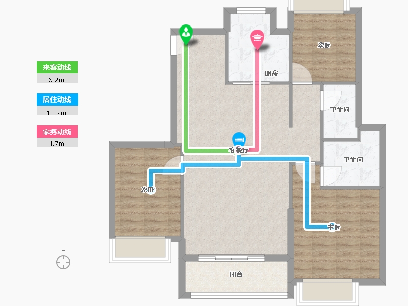 江苏省-无锡市-星河国际-90.00-户型库-动静线