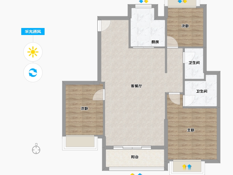 江苏省-无锡市-星河国际-90.00-户型库-采光通风