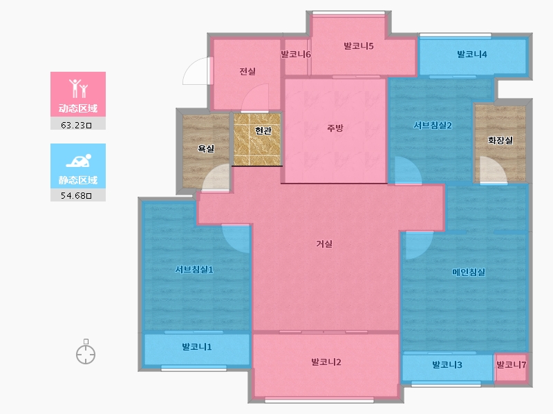 서울특별시-강서구-염창한화꿈에그린1차-119.65-户型库-动静分区