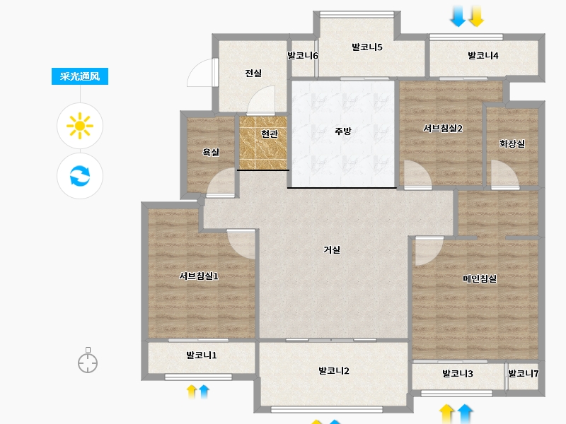 서울특별시-강서구-염창한화꿈에그린1차-119.65-户型库-采光通风