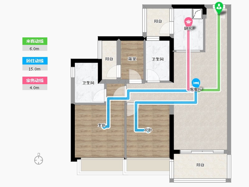 广东省-江门市-越秀滨江华悦-80.06-户型库-动静线