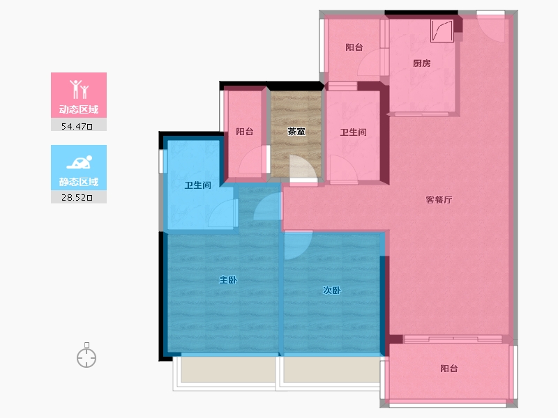 广东省-江门市-越秀滨江华悦-80.06-户型库-动静分区