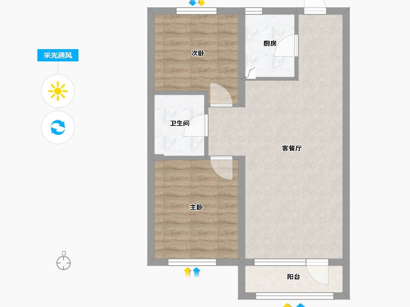 辽宁省-沈阳市-国风润城-60.00-户型库-采光通风