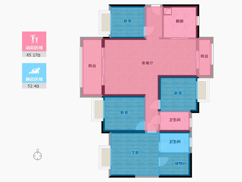 广东省-阳江市-奥园观湖-110.40-户型库-动静分区