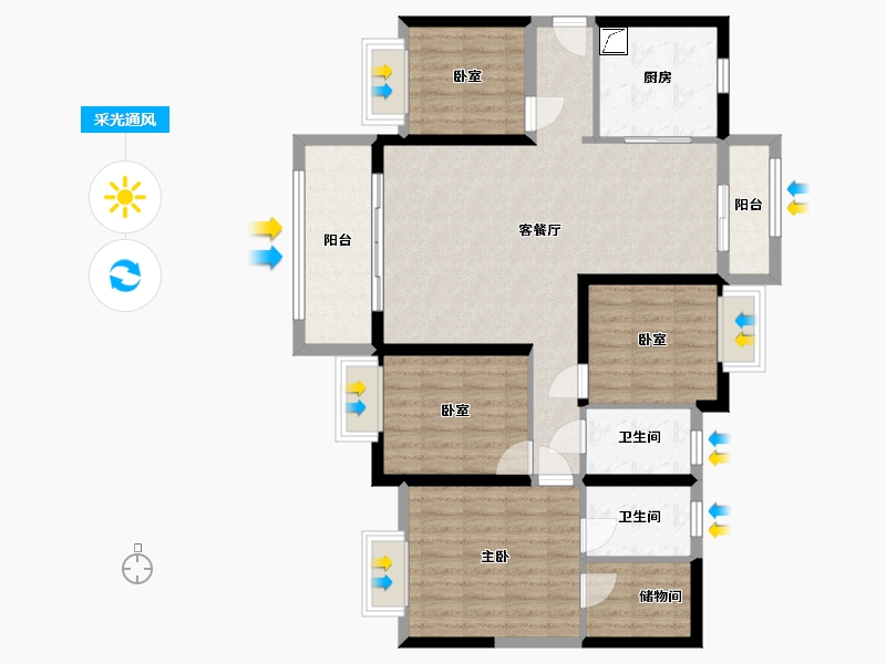 广东省-阳江市-奥园观湖-110.40-户型库-采光通风