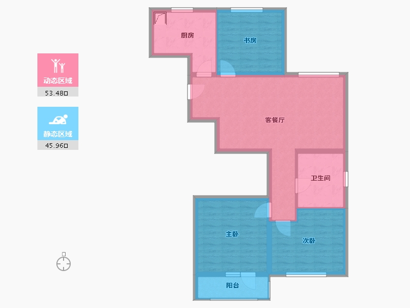 北京-北京市-丽景嘉苑-88.68-户型库-动静分区