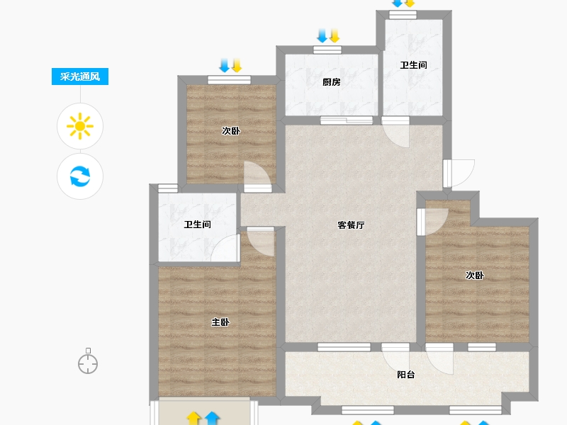 山东省-青岛市-和达智慧生态城-88.00-户型库-采光通风