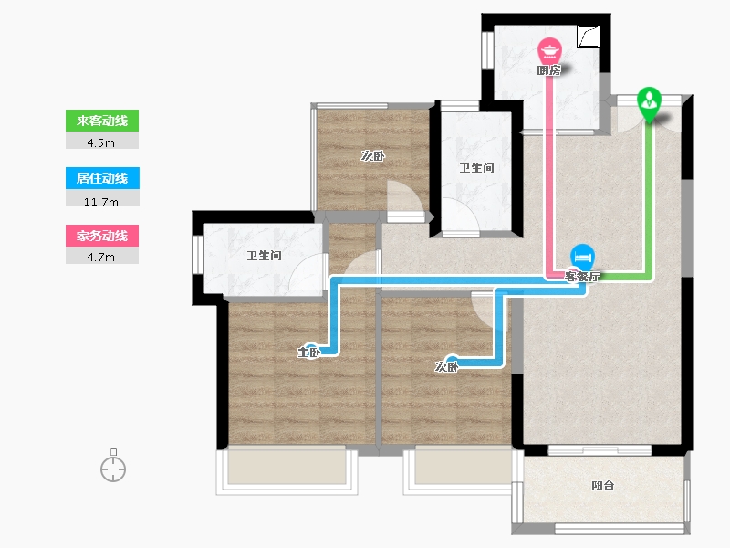 广东省-江门市-嘉福铭著-70.00-户型库-动静线