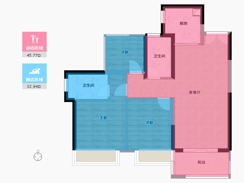 广东省-江门市-嘉福铭著-70.00-户型库-动静分区