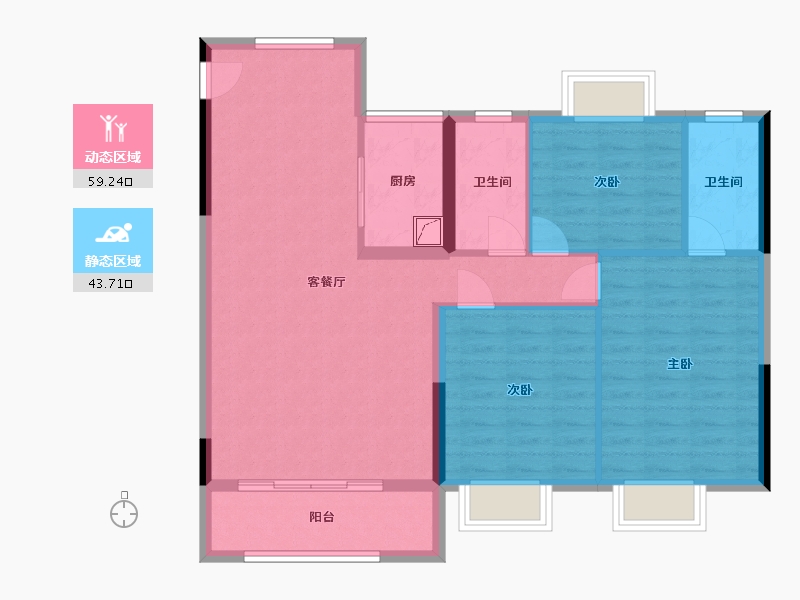 江西省-九江市-庐山碧桂园-93.40-户型库-动静分区