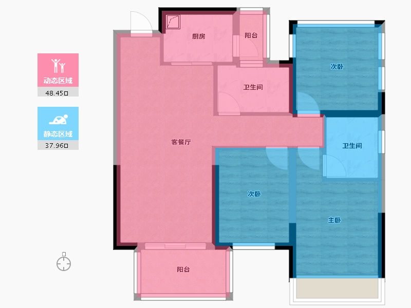 广西壮族自治区-南宁市-阳光城大唐.檀境-76.00-户型库-动静分区