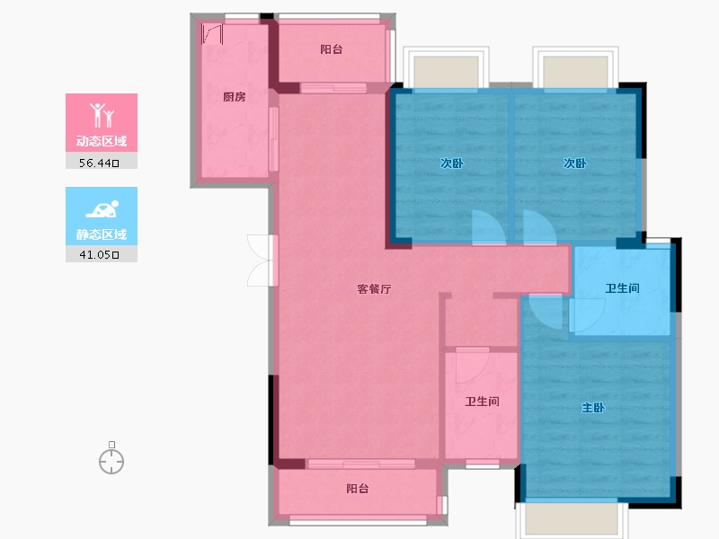 四川省-成都市-东韵花园-93.00-户型库-动静分区