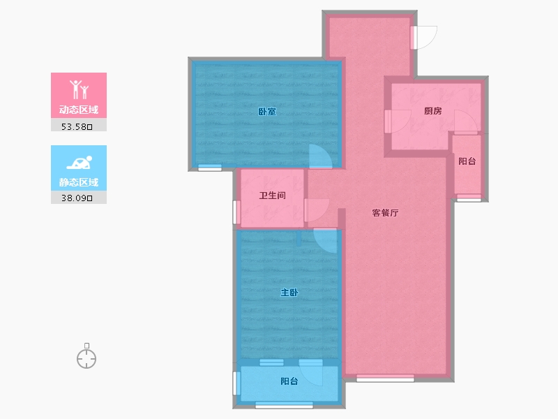 北京-北京市-富力·丹麦小镇-82.80-户型库-动静分区