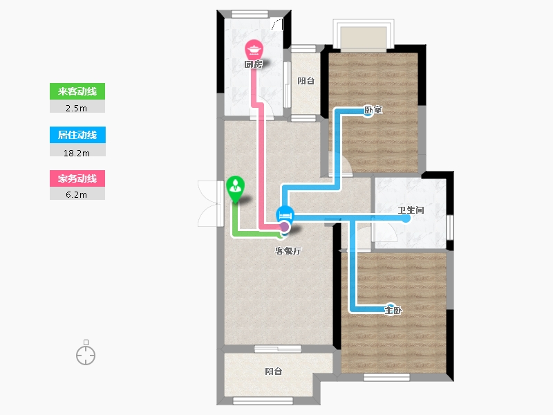 上海-上海市-古美小区-74.00-户型库-动静线