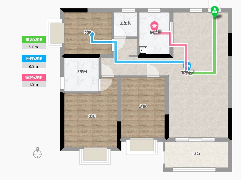 湖南省-长沙市-润和紫郡-118.00-户型库-动静线