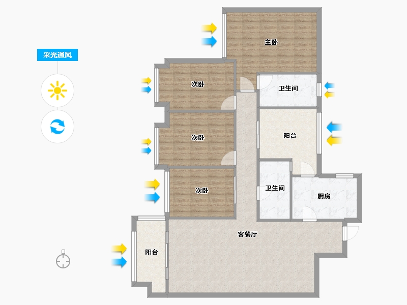 四川省-成都市-中海锦城一期-130.00-户型库-采光通风