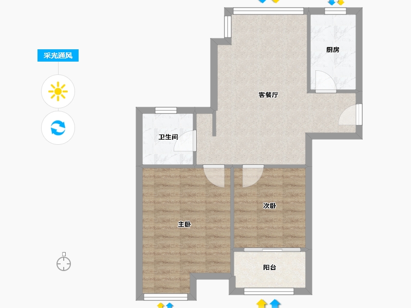 上海-上海市-馨汇佳苑-55.10-户型库-采光通风
