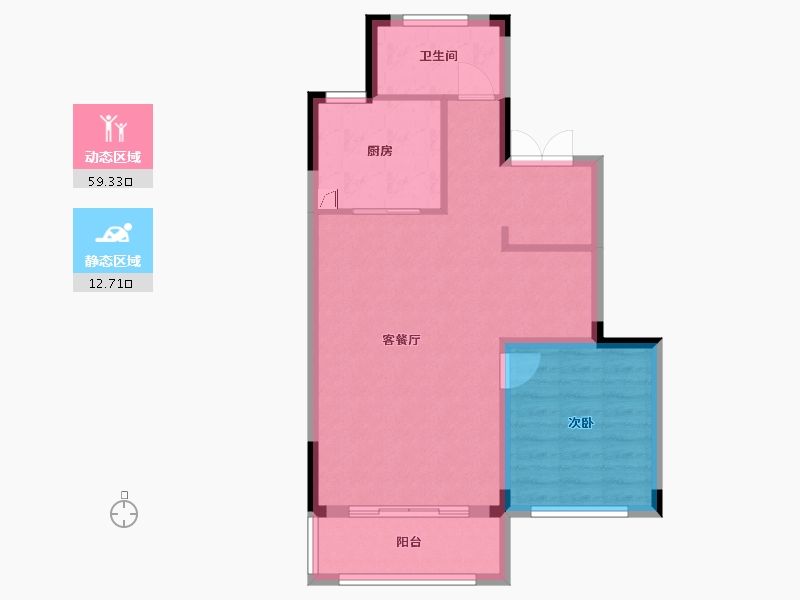 湖北省-武汉市-龙湖-65.00-户型库-动静分区