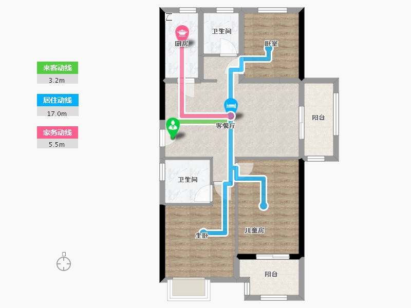 河南省-郑州市-绿都澜湾梓园(七期)-81.00-户型库-动静线