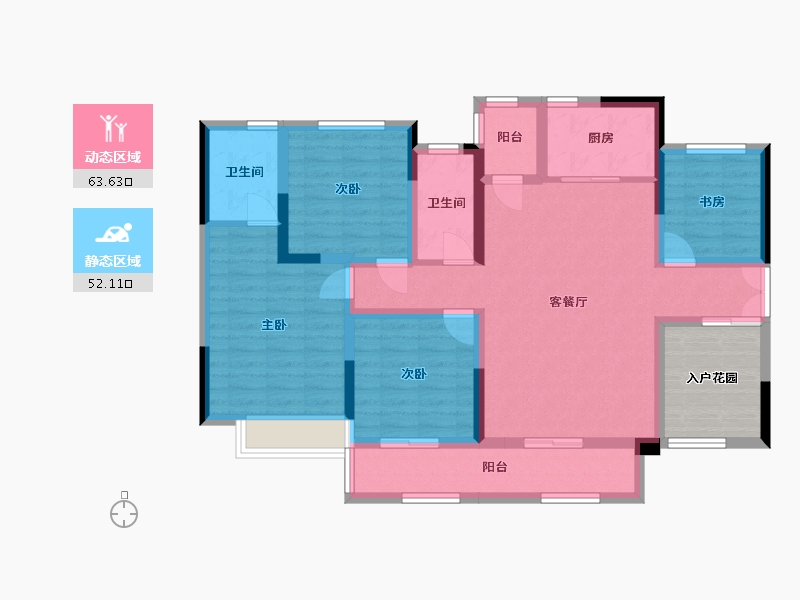 贵州省-黔西南布依族苗族自治州-桔园华府-118.00-户型库-动静分区