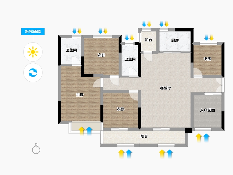 贵州省-黔西南布依族苗族自治州-桔园华府-118.00-户型库-采光通风